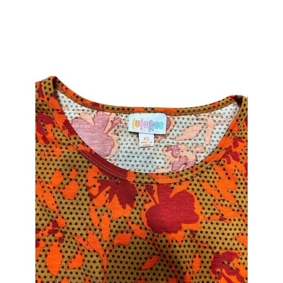 LulaRoe Irma Women's Orange Floral Top - Picture 4 of 6